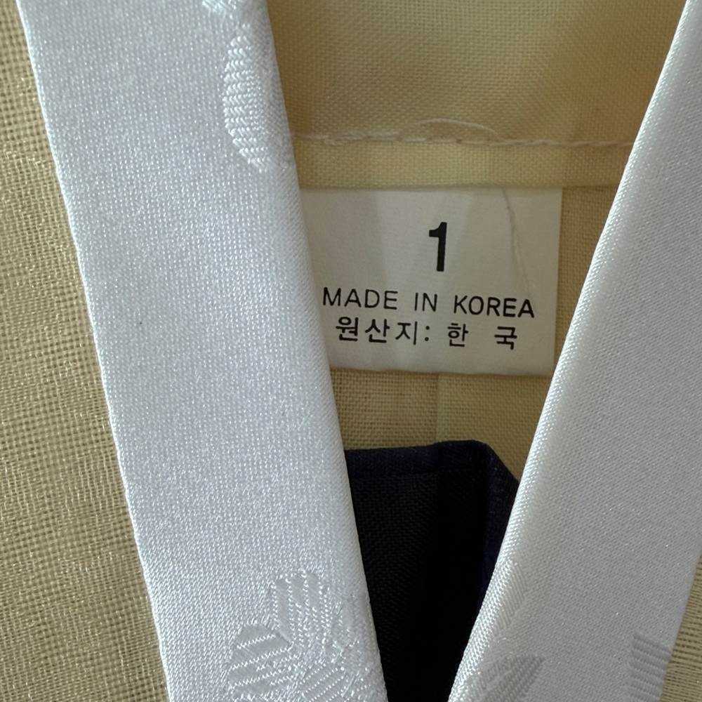 Traditional boys Hanbok yellow and Navy - Picture 2 of 16